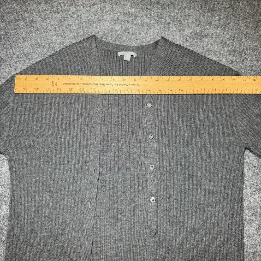 COS 100% Wool Button Up Cardigan Sweater Gray Minimalist Capsule Womens Size L - Picture 8 of 12
